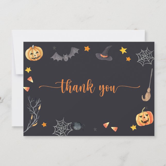 Halloween Trick or Treat  Thank You Card (Front)