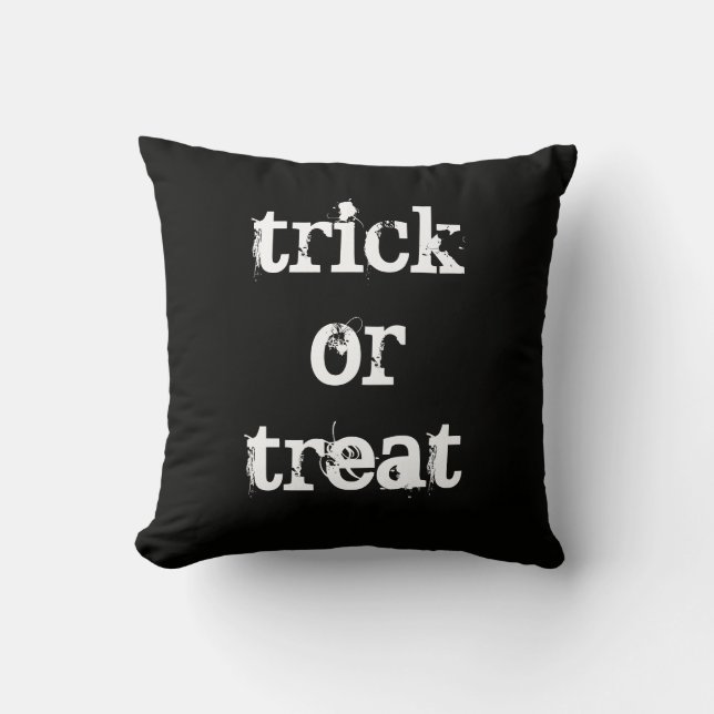 Halloween Trick or Treat Throw Pillow (Front)