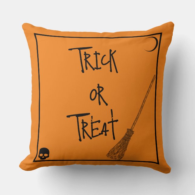Halloween Trick or Treat  Throw Pillow (Front)