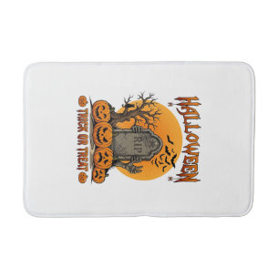 Halloween Trick Or Treat Tombstone Zombie Hands Pu Bath Mat