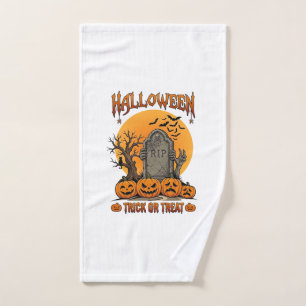 Halloween Trick Or Treat Tombstone Zombie Hands Pu Hand Towel