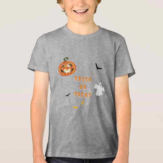 Halloween Trick or Treat Tri-Blend Shirt (Front)