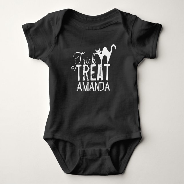 Halloween Trick Or Treat Whimsical Ghost Eyes Boo Baby Bodysuit (Front)