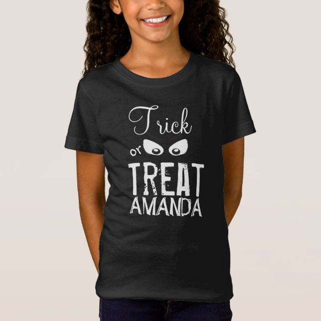 Halloween Trick or Treat Whimsical Ghost Eyes Boo T-Shirt (Front)