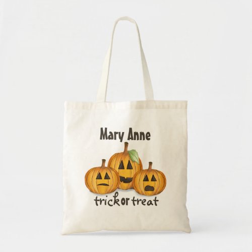 Halloween Trick Or Treat Whimsical Jack OLantern Tote Bag