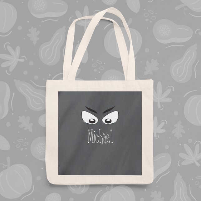 Halloween Trick or Treat Whimsical Spooky Ghost Tote Bag (Whimsical Halloween ghost trick or treat tote bag with cute spooky design.)