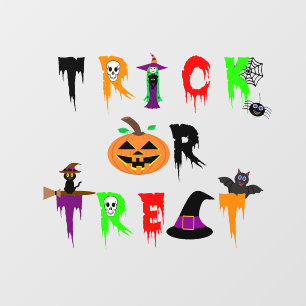 Halloween "Trick or Treat" Window Cling