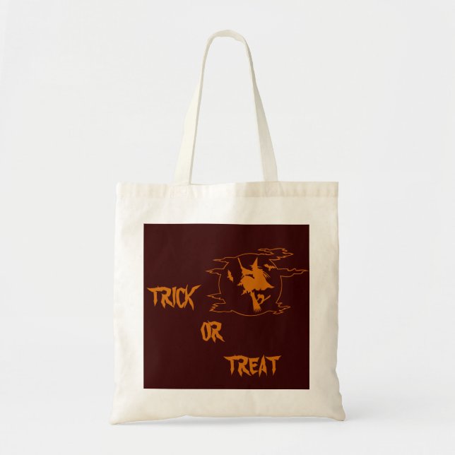 Halloween Trick or Treat Witch Tote Bag (Front)