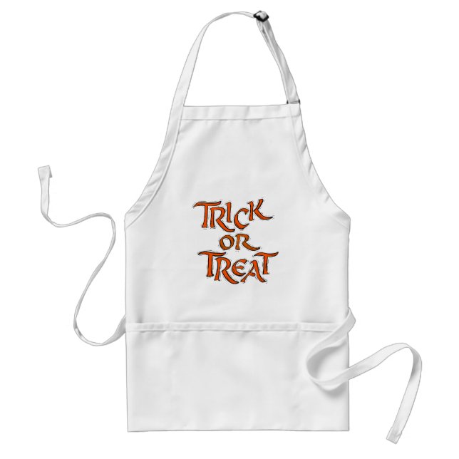 Halloween Trick or Treat Words Adult Apron (Front)