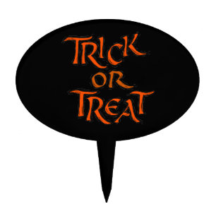 Halloween Trick or Treat Words Cake Topper