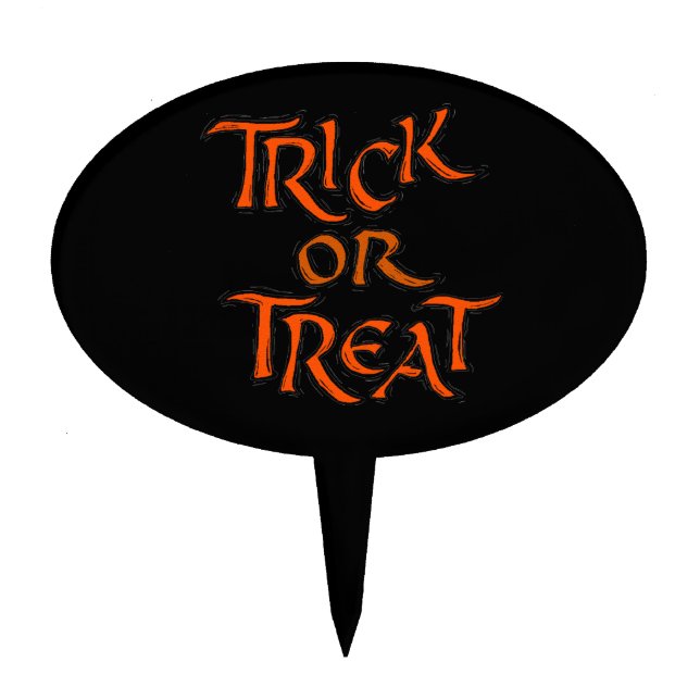 Halloween Trick or Treat Words Cake Topper (Front)