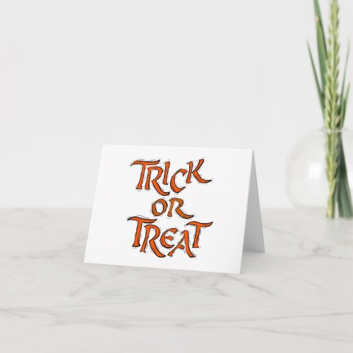 Halloween Trick or Treat Words Card