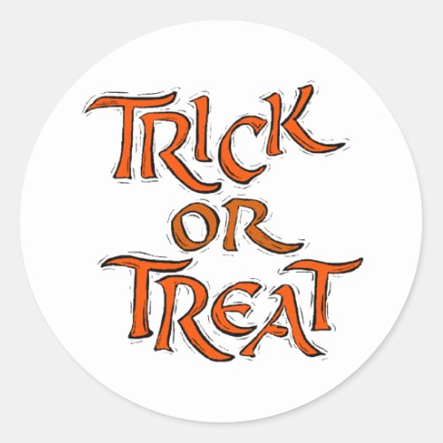 Halloween Trick or Treat Words Classic Round Sticker