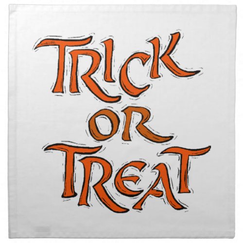 Halloween Trick or Treat Words Cloth Napkin