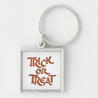 Halloween Trick or Treat Words Keychain
