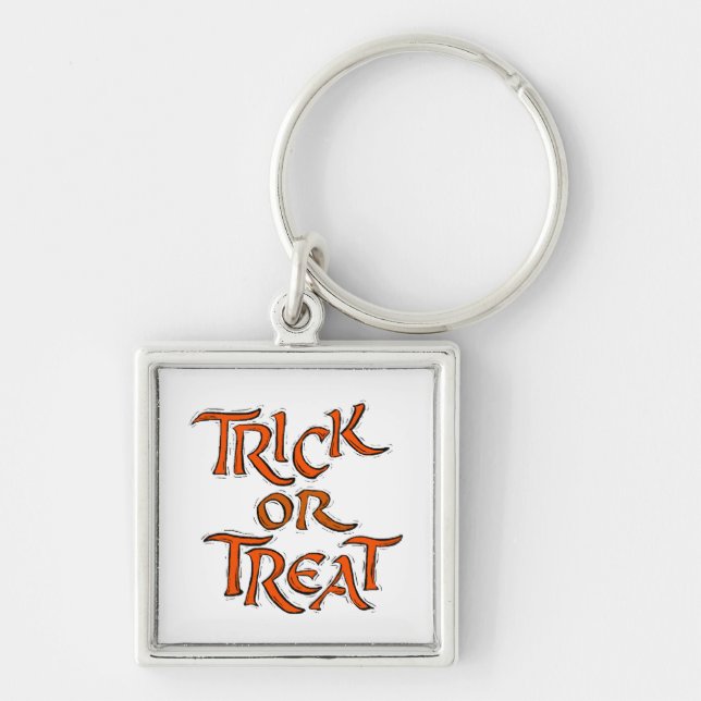 Halloween Trick or Treat Words Keychain (Front)