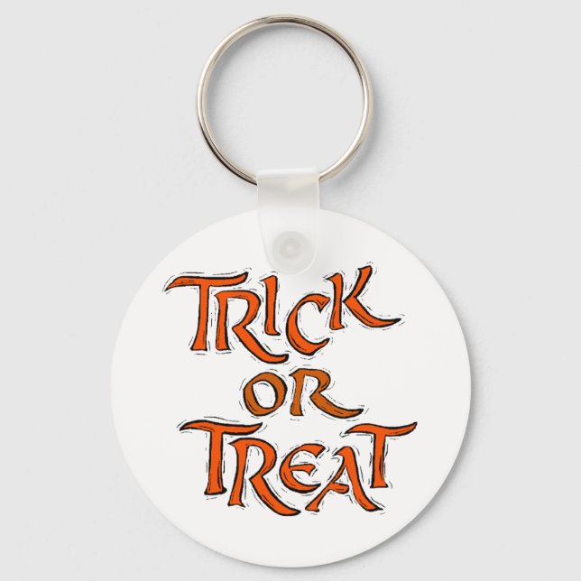 Halloween Trick or Treat Words Keychain (Front)