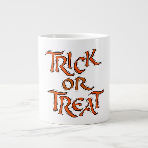 Halloween Trick or Treat Words Large Coffee Mug