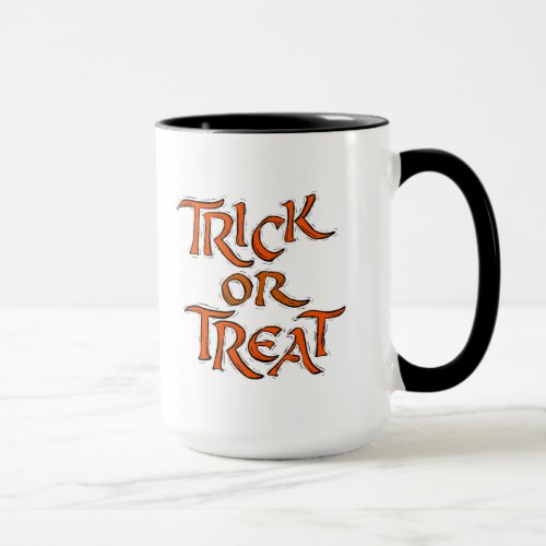 Halloween Trick or Treat Words Mug