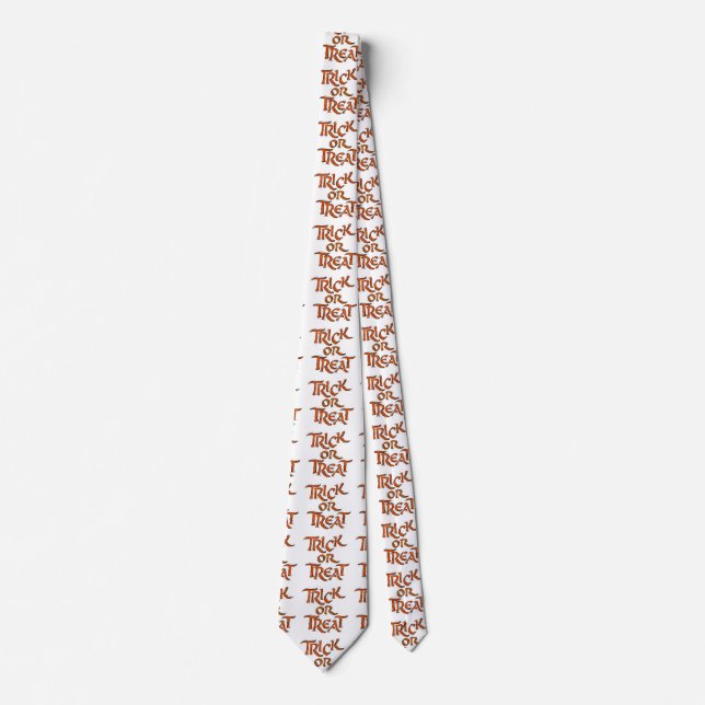 Halloween Trick or Treat Words Neck Tie (Front)