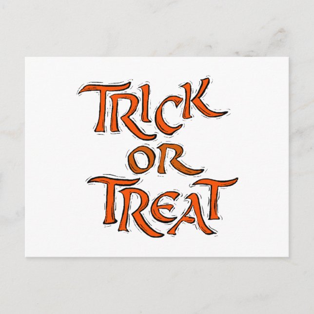 Halloween Trick or Treat Words Postcard (Front)