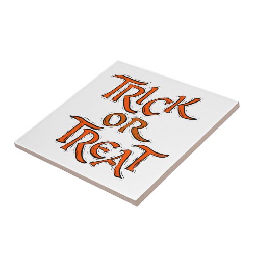 Halloween Trick or Treat Words Tile