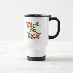 Halloween Trick or Treat Words Travel Mug