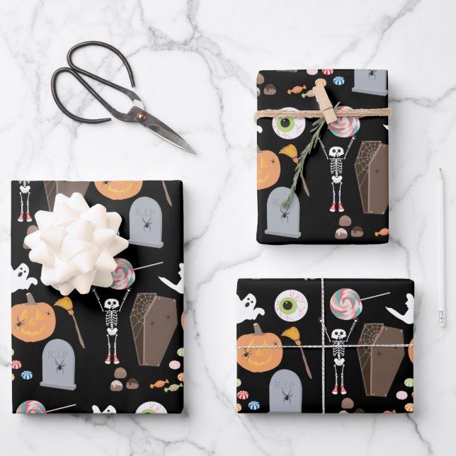 Halloween Trick or Treat  Wrapping Paper Sheets (Front)