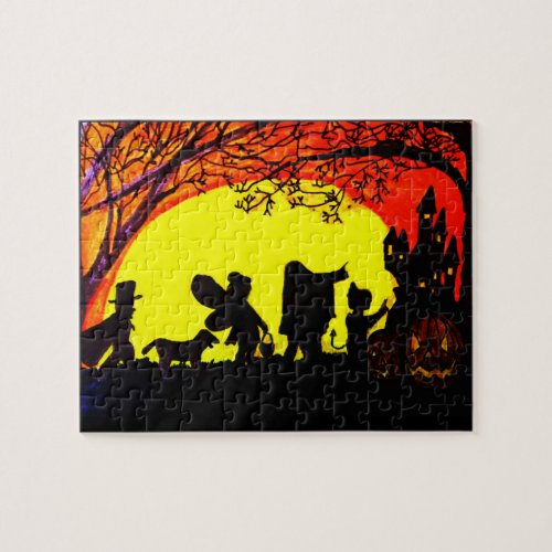 HALLOWEEN TRICK OR TREATERS  JIGSAW PUZZLE