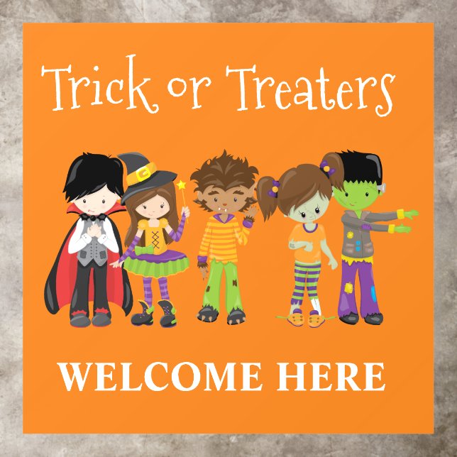 Halloween Trick or Treaters Welcome Here  Floor Decals (Insitu)