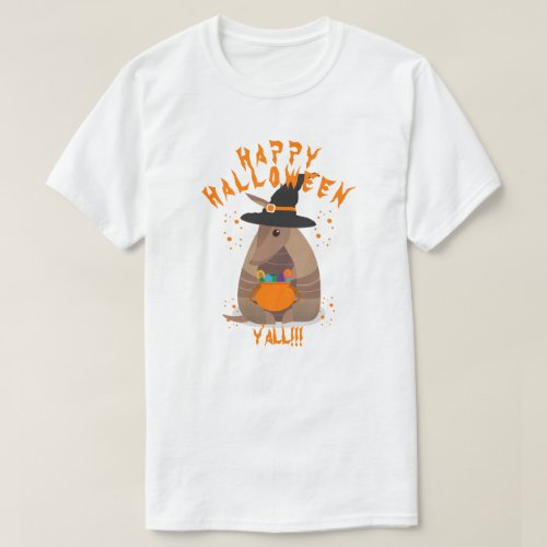 Halloween Trick_or_Treating Armadillo Witch Texas T_Shirt