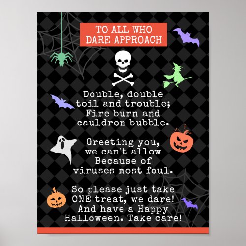 Halloween Trick or Treating Pandemic Poem Poster