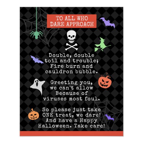 Halloween Trick or Treating Pandemic Poem Poster