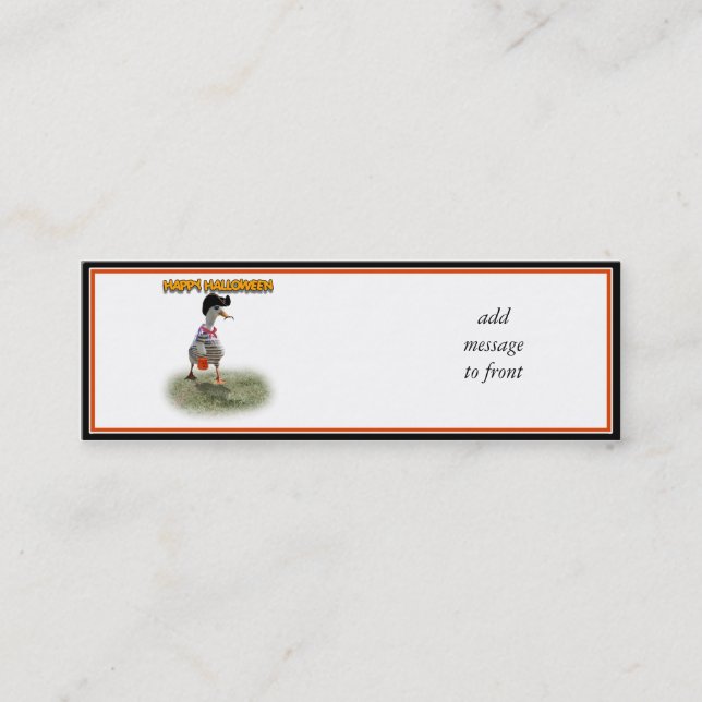 Halloween Trick or Treating Pirate Duck Mini Business Card (Front)