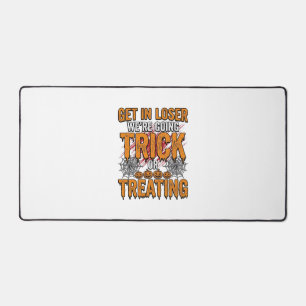 Halloween Trick Or Treating Vintage Typography Des Desk Mat