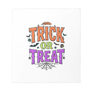 Halloween Trick Treat Funny Spider Web Retro_1 Notepad