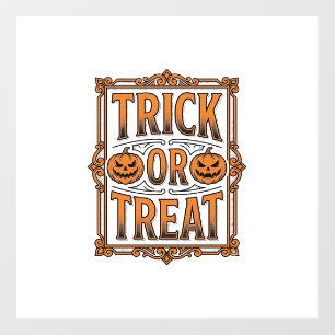 Halloween Trick Treat Pumpkin Skulls Vintage Engra Floor Decals