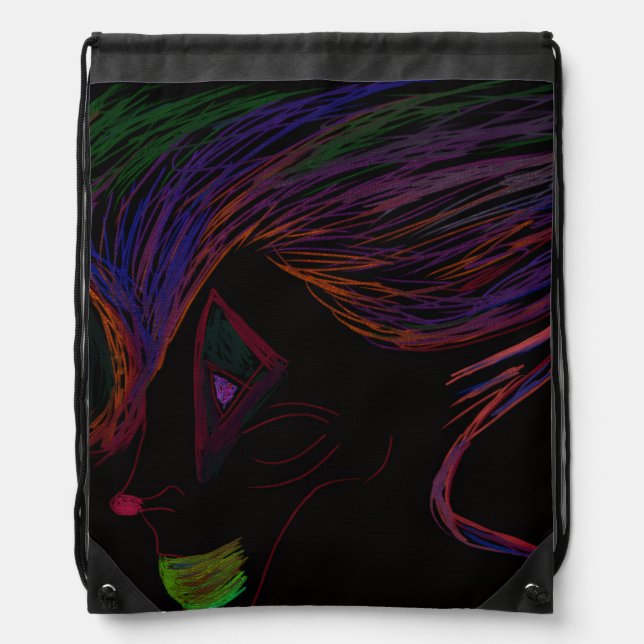 Halloween Trickster Spirit Drawstring Backpack (Front)