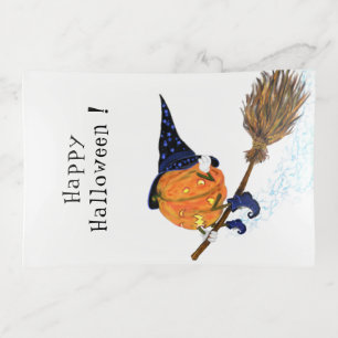 Halloween Trinket Tray Witch Pumpkin Flying Broom
