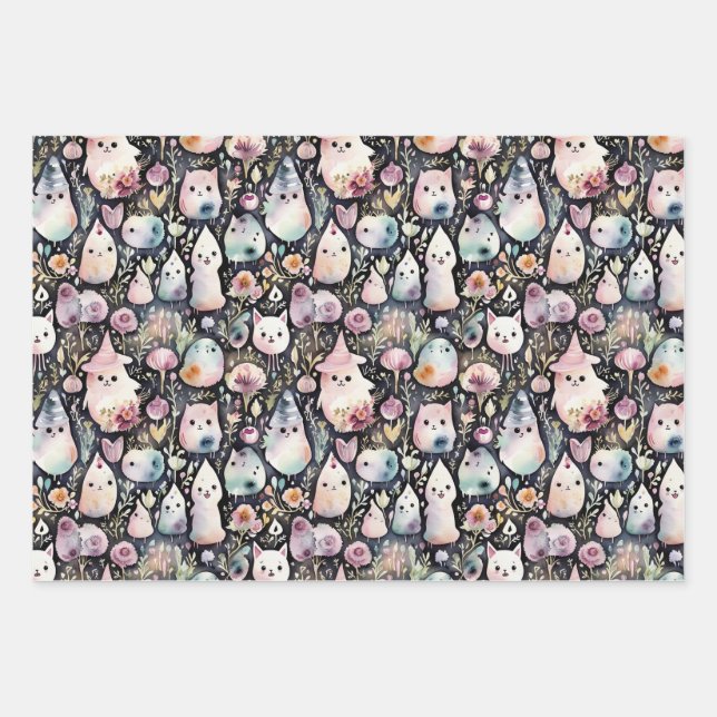 Halloween Trio Wrapping Paper Sheets (Front)