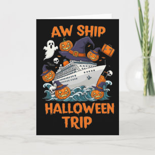 Halloween Trip Happy Halloween Spooky Pumpkin Crui Card