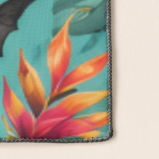 Halloween Tropical Flowers Pumpkins & Bats Scarf