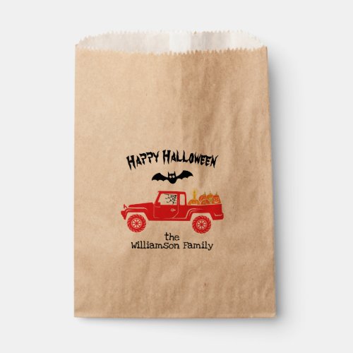 Halloween Truck and Jack_o_Lanterns Treat Bags