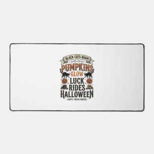 Halloween Truck Driver Shirt with Black Cats and P Desk Mat