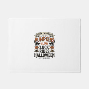 Halloween Truck Driver Shirt with Black Cats and P Doormat