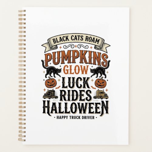 Halloween Truck Driver Shirt with Black Cats and P Planner