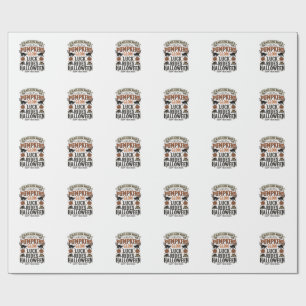 Halloween Truck Driver Shirt with Black Cats and P Wrapping Paper