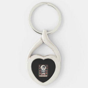 Halloween True Crime Junkie Tarot Card Keychain