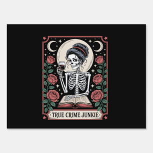 Halloween True Crime Junkie Tarot Card Sign