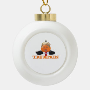 Halloween Trumpkin Ceramic Ball Christmas Ornament